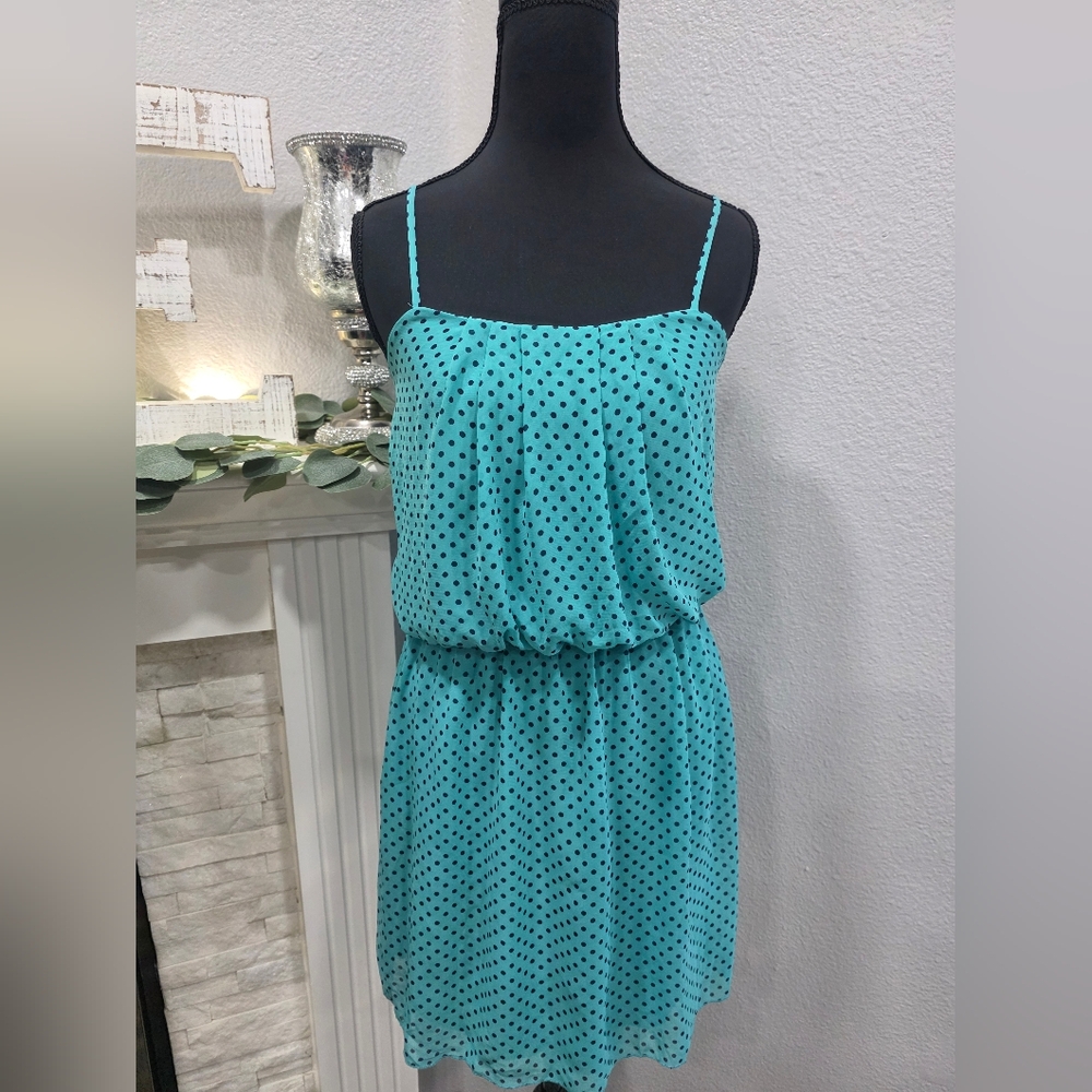 Storm Teal Polka Dot Midi Dress